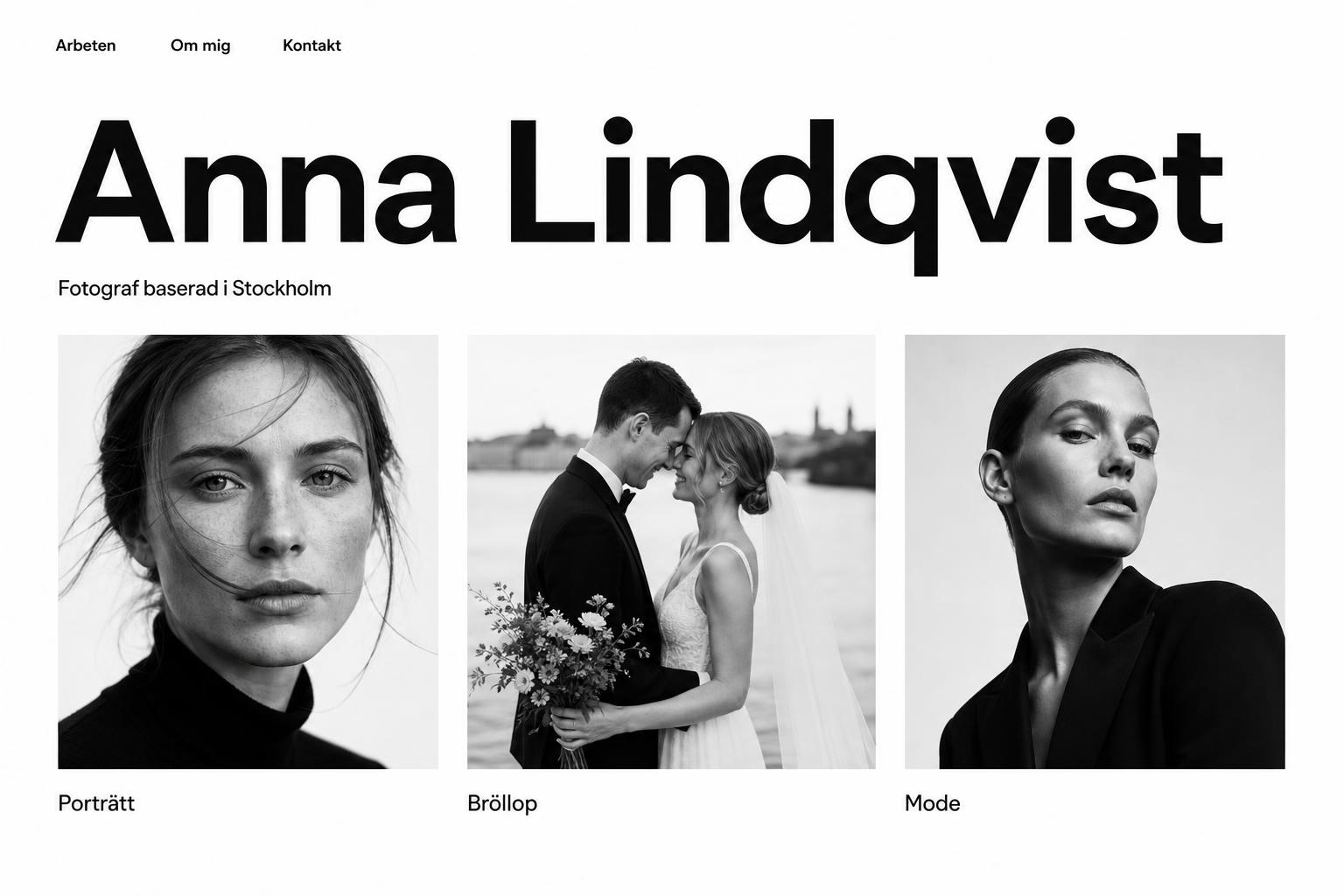 Nordic Portfolio — exempel på Kreativ portfolio hemsida